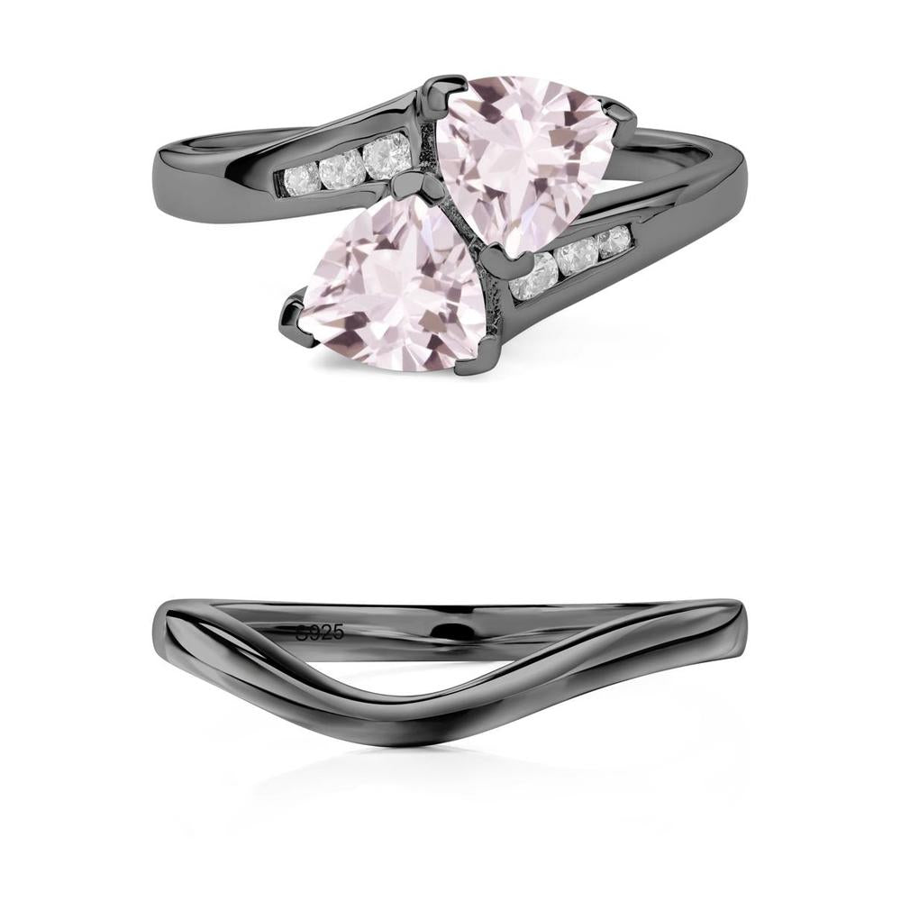 2 Stone Morganite Mothers Ring - LUO Jewelry #metal_xxxxx