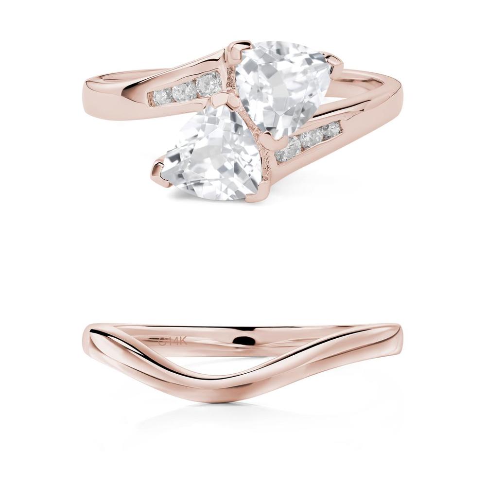 White Topaz Two Stone Bypass Ring - LUO Jewelry #metal_xxxxx