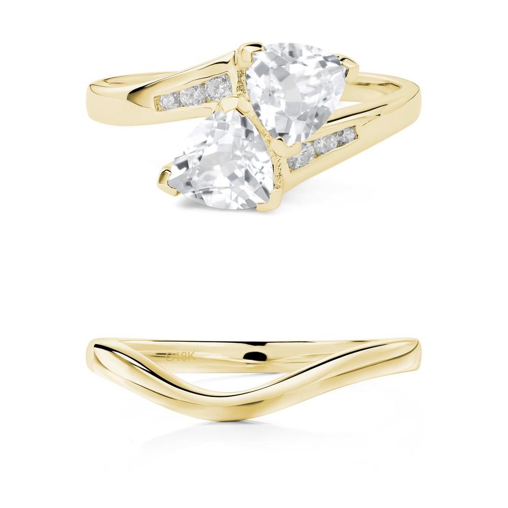 White Topaz Two Stone Bypass Ring - LUO Jewelry #metal_xxxxx