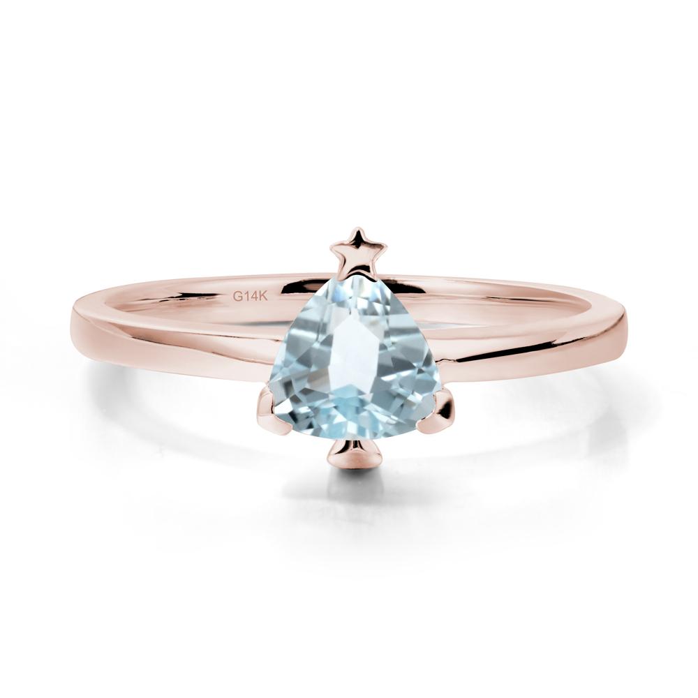 Bezel Minimalist Aquamarine Ring - LUO Jewelry #metal_14k rose gold