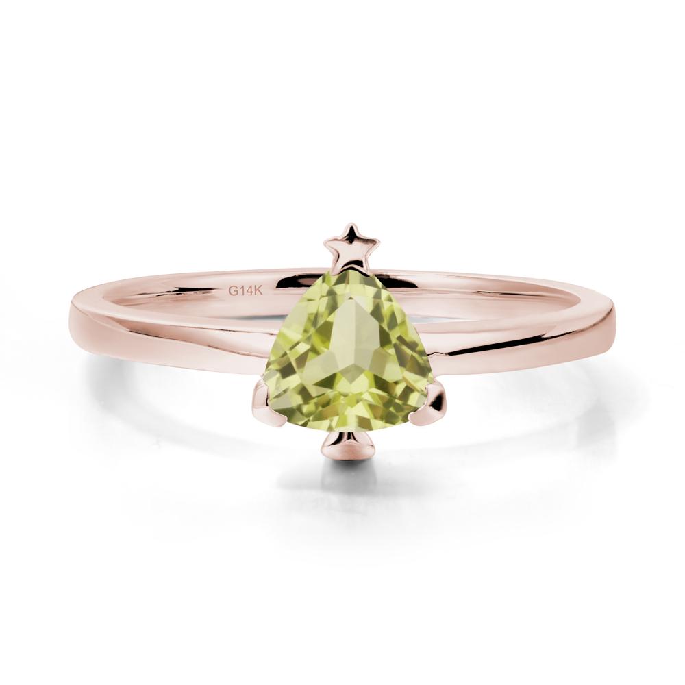 Bezel Minimalist Lemon Quartz Ring - LUO Jewelry #metal_14k rose gold