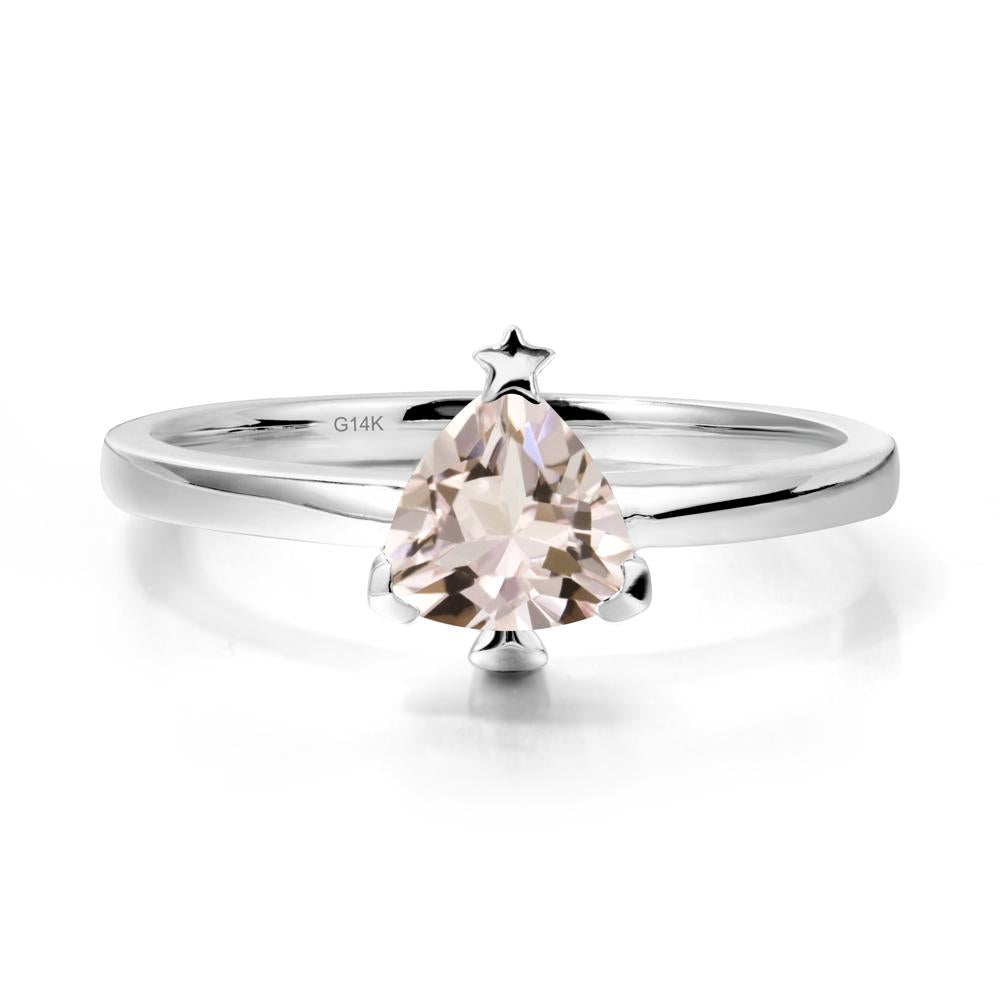Bezel Minimalist Morganite Ring - LUO Jewelry #metal_14k white gold