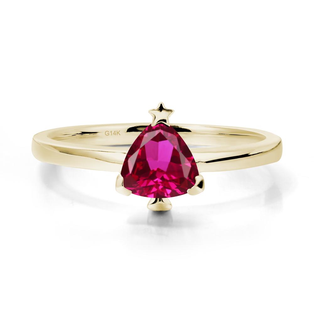 Bezel Minimalist Ruby Ring - LUO Jewelry #metal_14k yellow gold