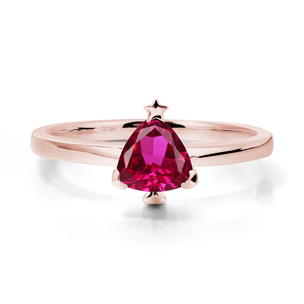 Bezel Minimalist Ruby Ring - LUO Jewelry #metal_18k rose gold