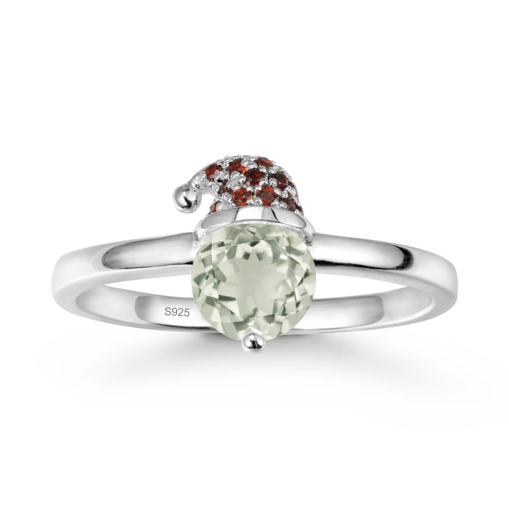 Christmas Santa Claus Hat Green Amethyst Ring - LUO Jewelry #metal_sterling silver