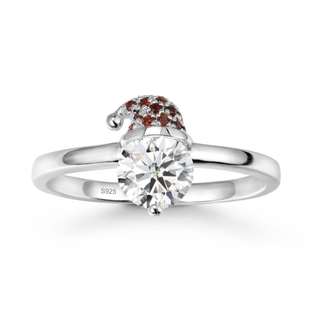 Round Moissanite Creative Ring In 14K Rose Gold - LUO Jewelry #metal_sterling silver