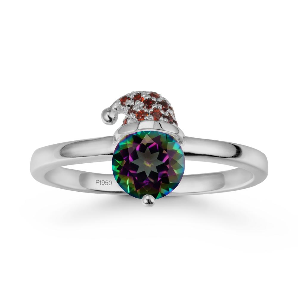 Round Mystic Topaz Creative Ring In 14K Rose Gold - LUO Jewelry #metal_platinum