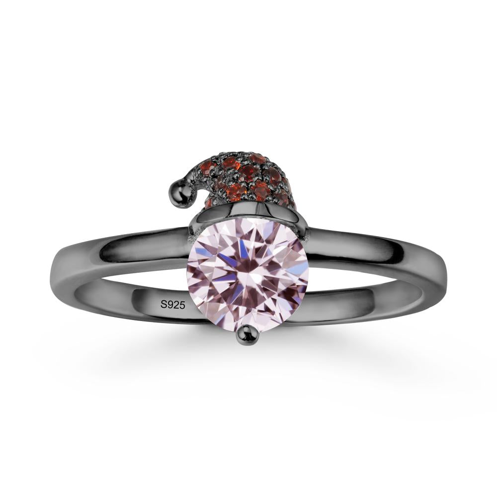 Santa Hat Pink Cubic Zirconia Ring - LUO Jewelry #metal_black finish sterling silver