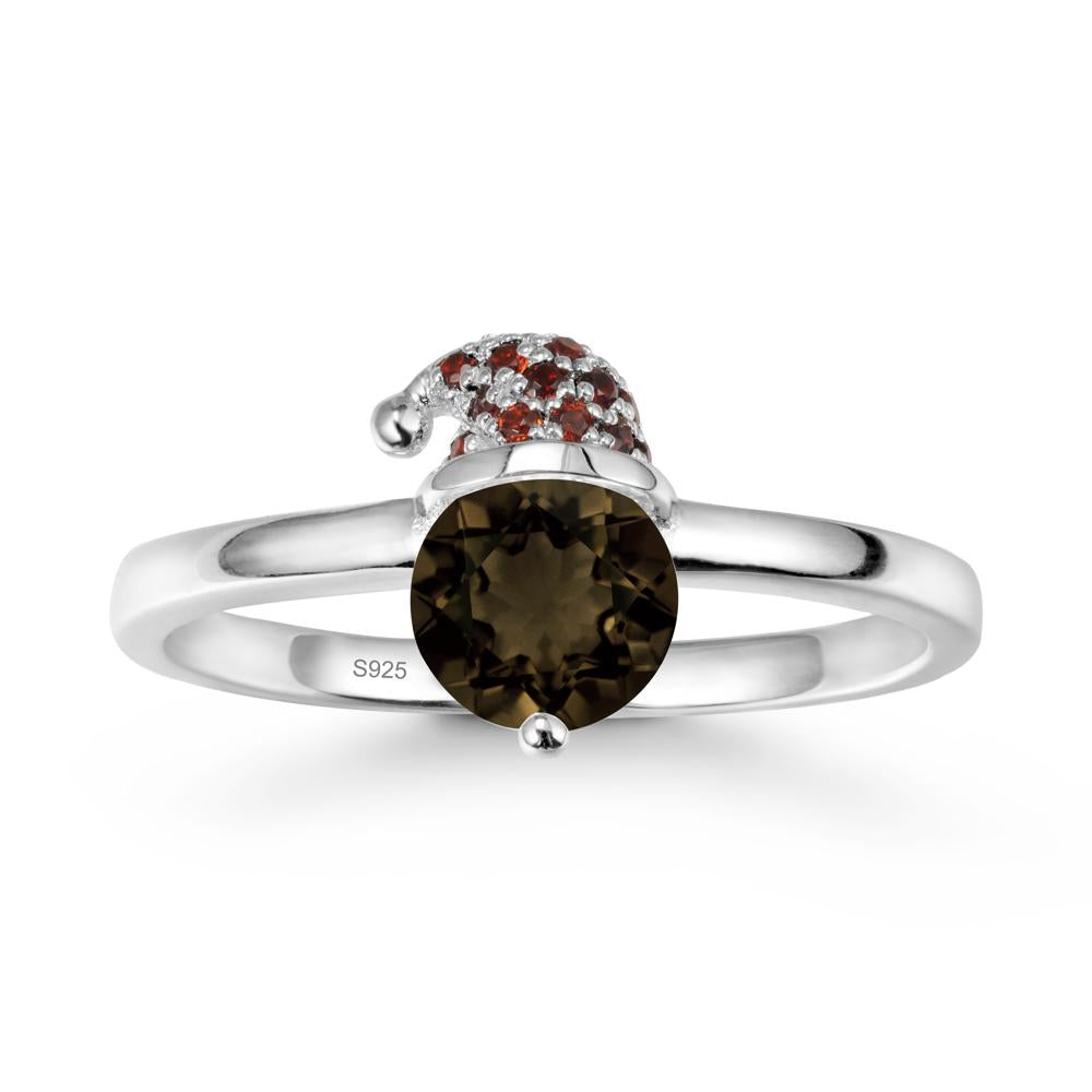 Christmas Santa Claus Hat Smoky Quartz Ring - LUO Jewelry #metal_sterling silver