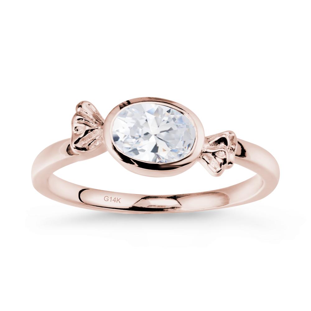 East-West Halloween Cubic Zirconia Ring - LUO Jewelry #metal_14k rose gold
