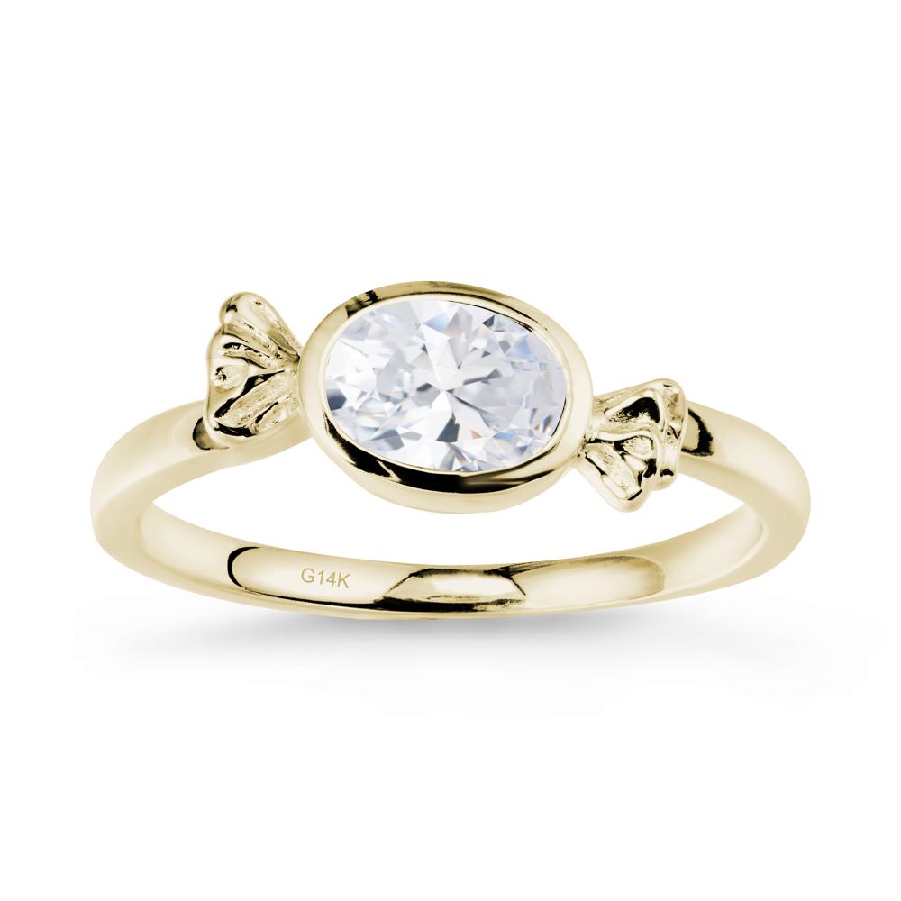 East-West Halloween Cubic Zirconia Ring - LUO Jewelry #metal_14k yellow gold