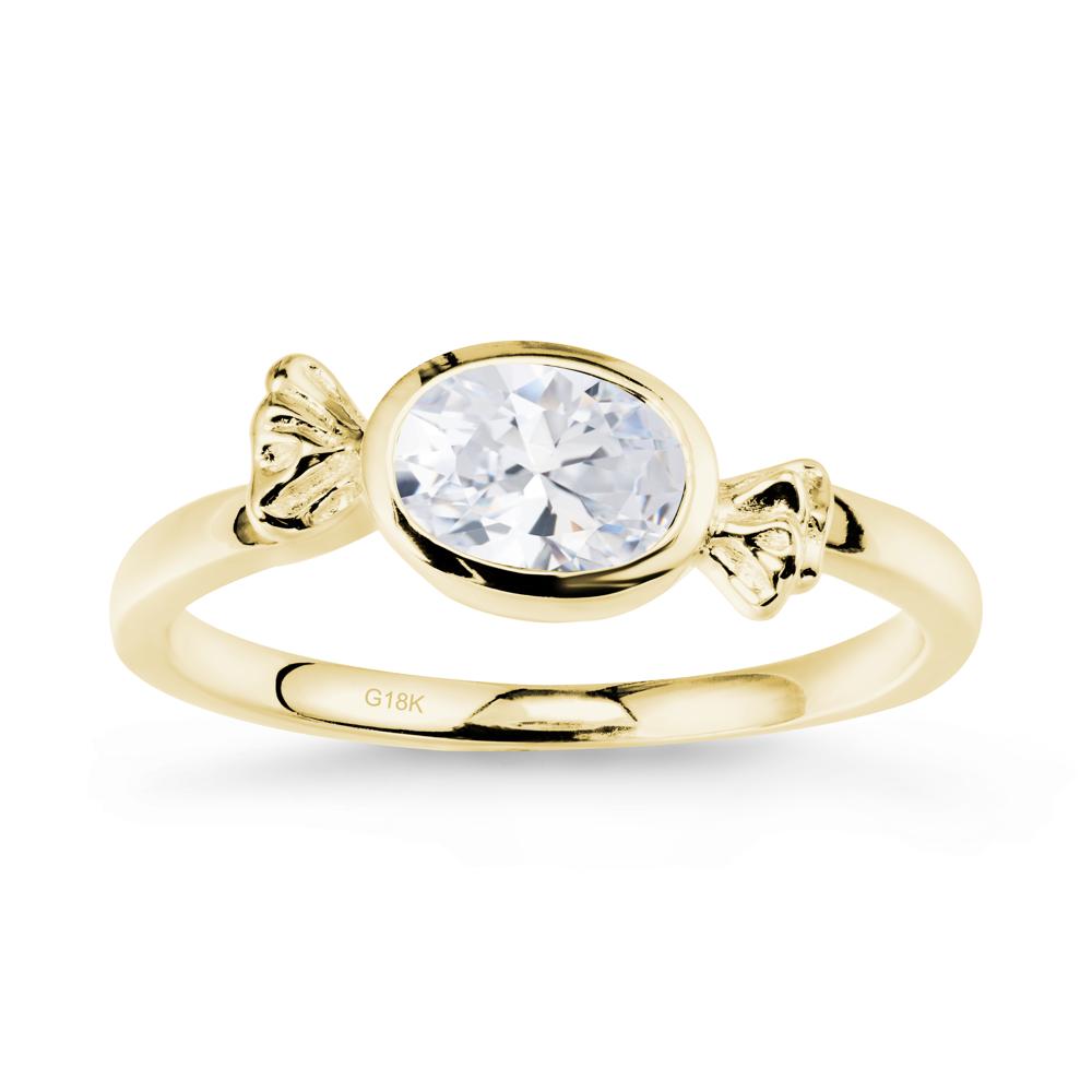 East-West Halloween Cubic Zirconia Ring - LUO Jewelry #metal_18k yellow gold