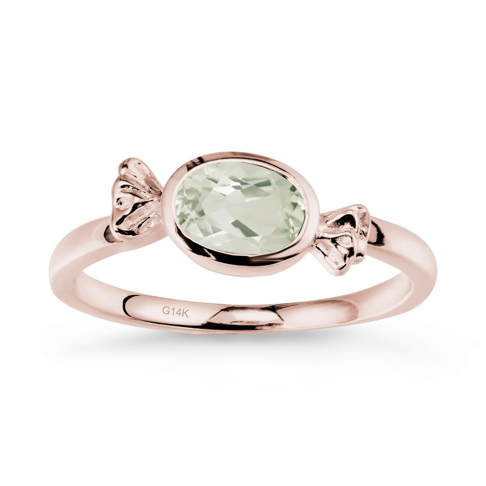 East-West Halloween Green Amethyst Ring - LUO Jewelry #metal_14k rose gold