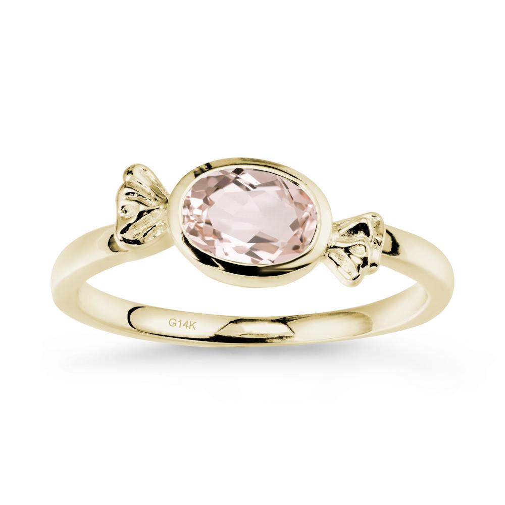 East-West Halloween Morganite Ring - LUO Jewelry #metal_14k yellow gold