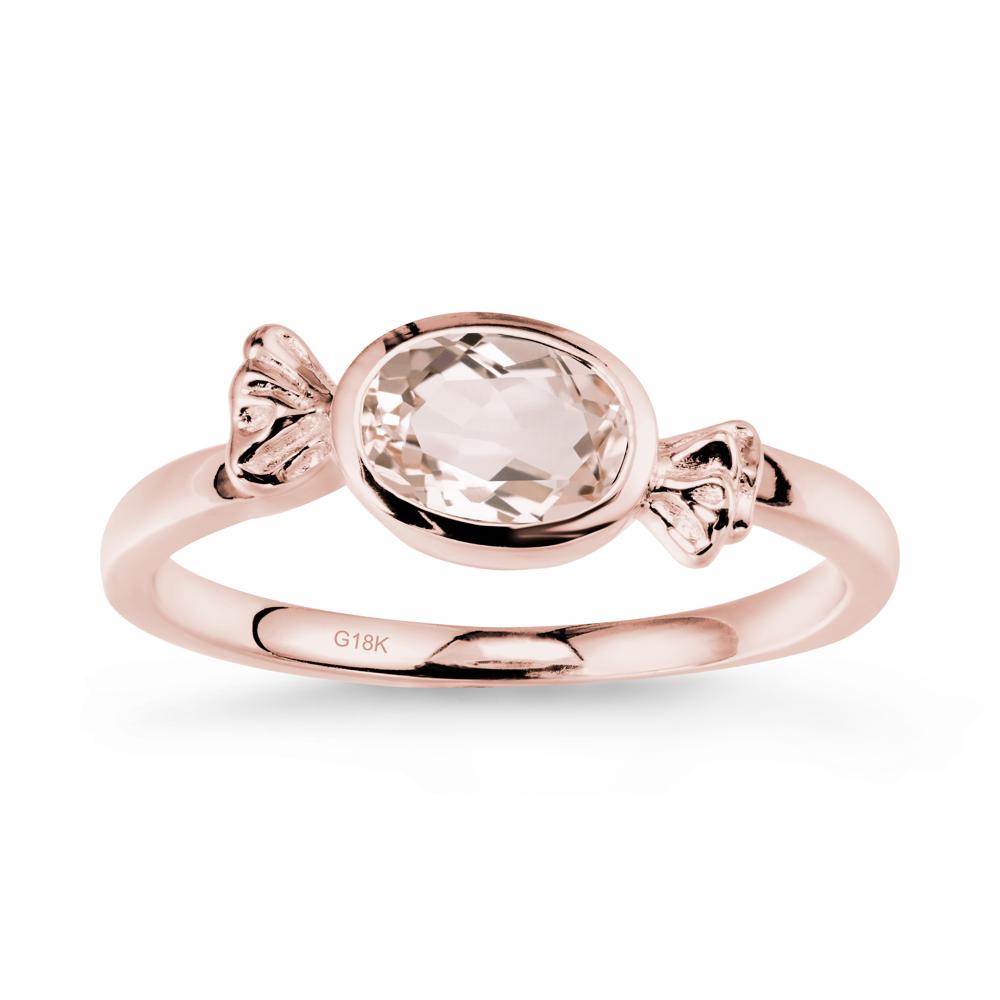 East-West Halloween Morganite Ring - LUO Jewelry #metal_18k rose gold