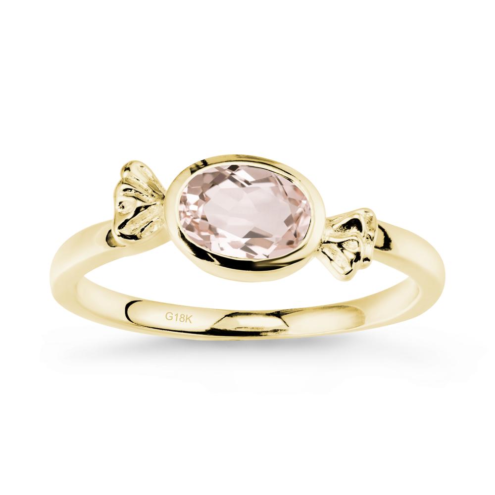 East-West Halloween Morganite Ring - LUO Jewelry #metal_18k yellow gold