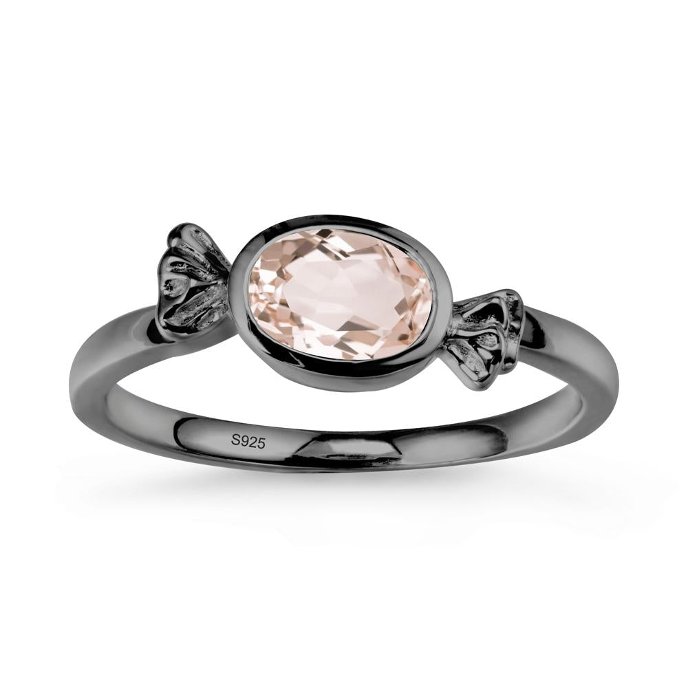 East-West Halloween Morganite Ring - LUO Jewelry #metal_black finish sterling silver