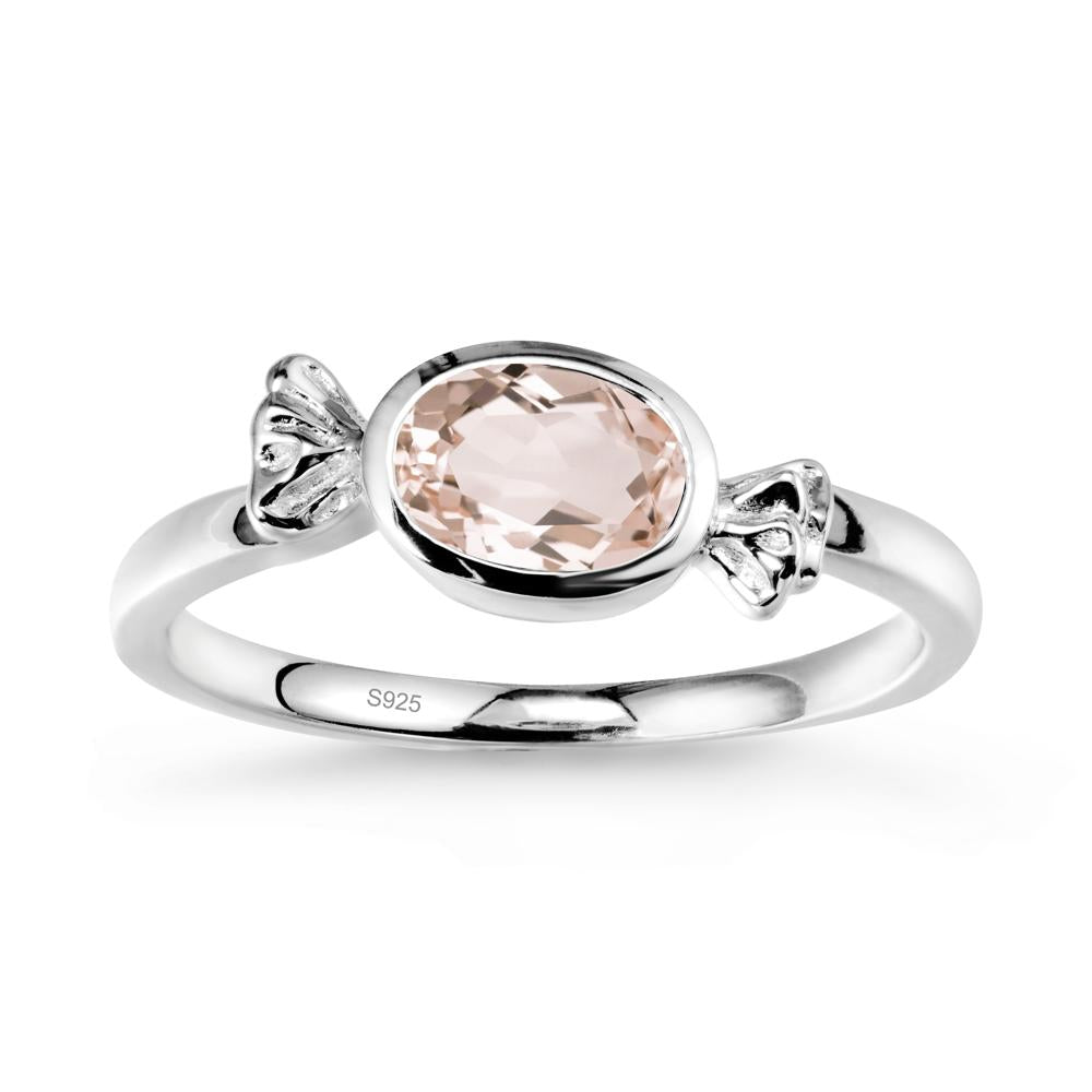East-West Halloween Morganite Ring - LUO Jewelry #metal_sterling silver