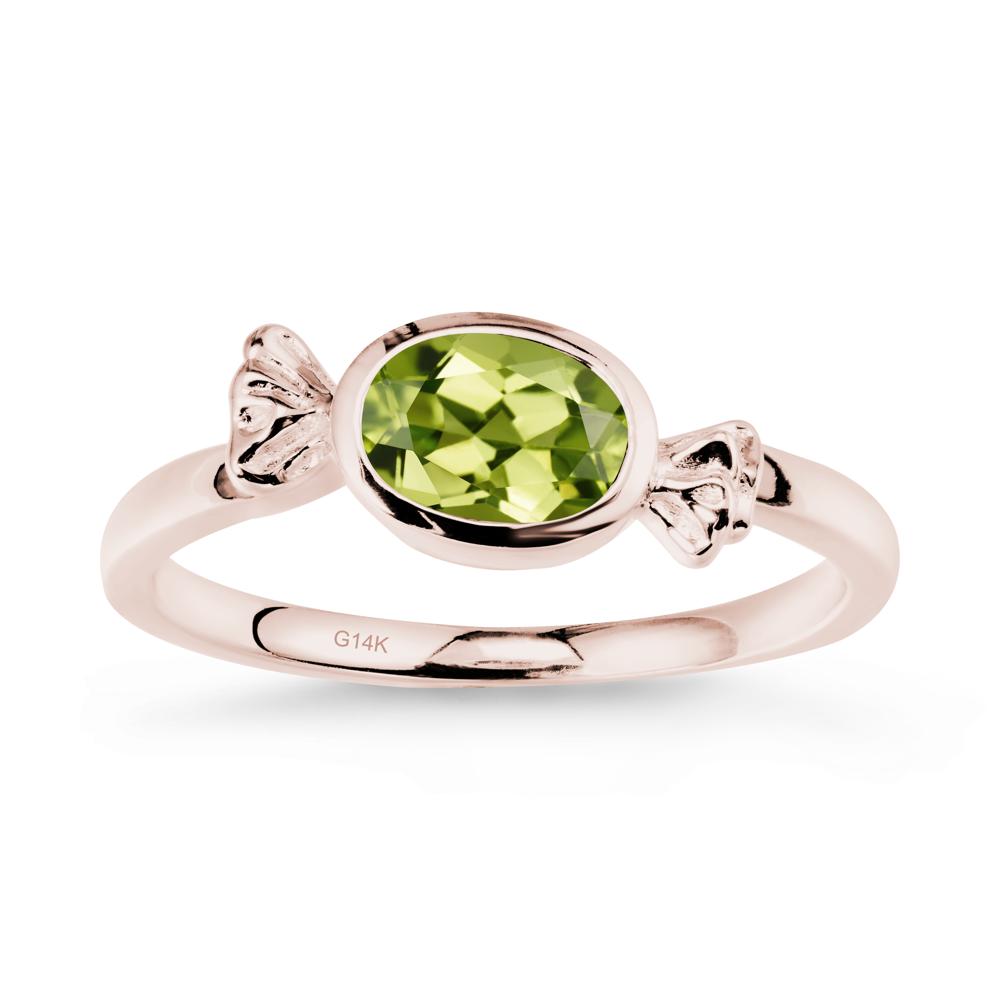 Candy Inspired Solitaire Peridot Ring - LUO Jewelry #metal_14k rose gold