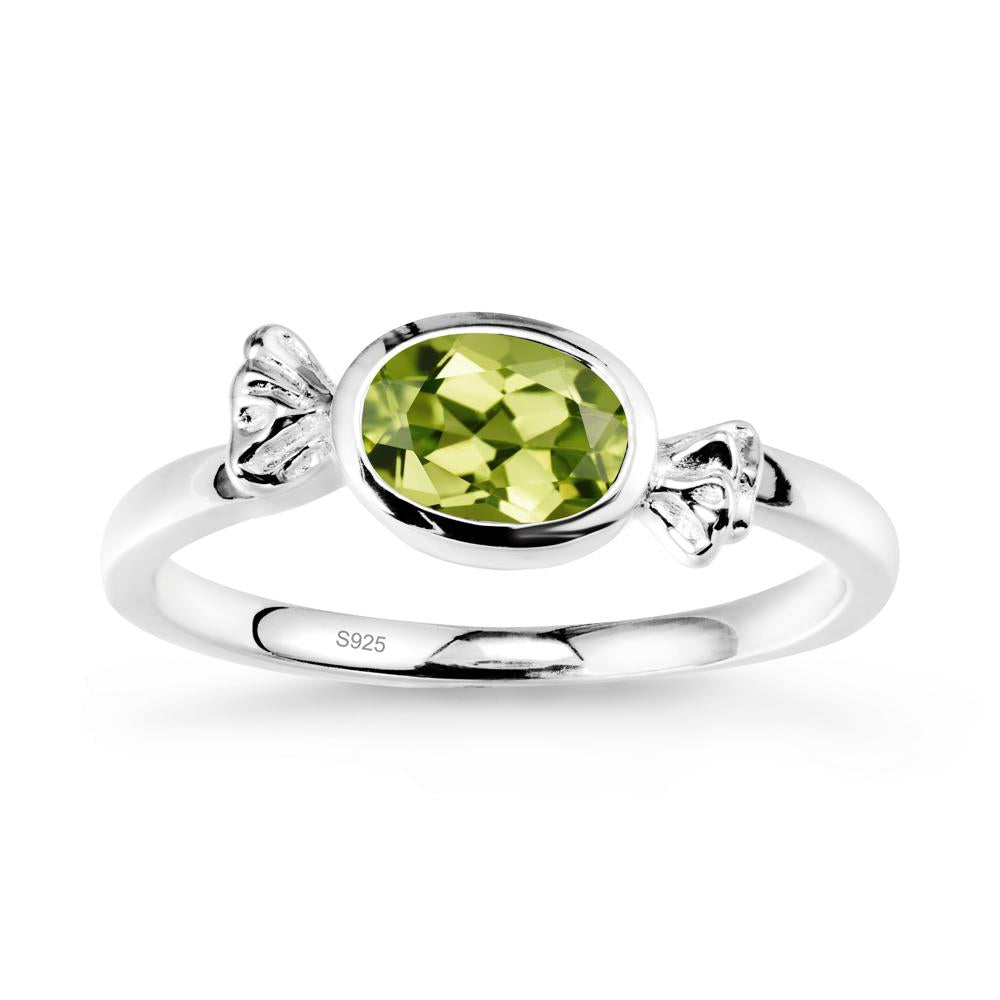 Candy Inspired Solitaire Peridot Ring - LUO Jewelry #metal_sterling silver