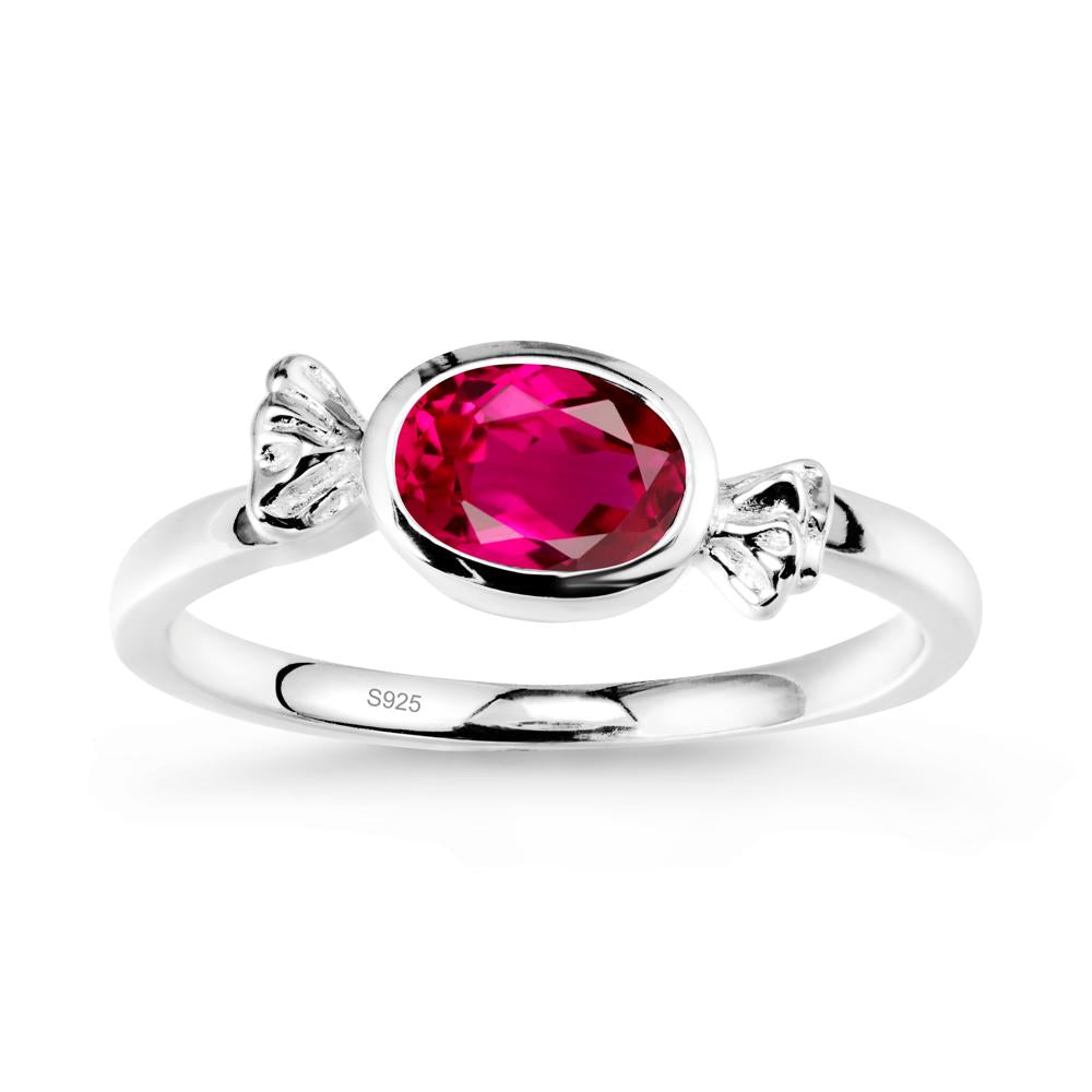 Candy Inspired Solitaire Ruby Ring - LUO Jewelry #metal_sterling silver