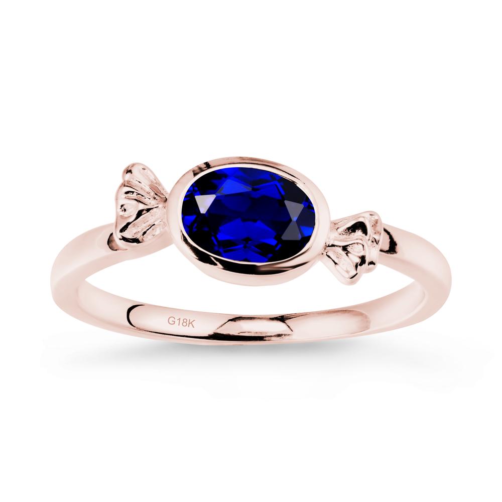 Oval Solitaire Sapphire Halloween Ring - LUO Jewelry #metal_18k rose gold