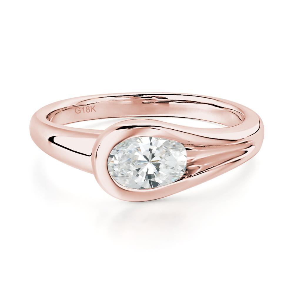 Diamond Streamline Ring - LUO Jewelry #metal_18k rose gold