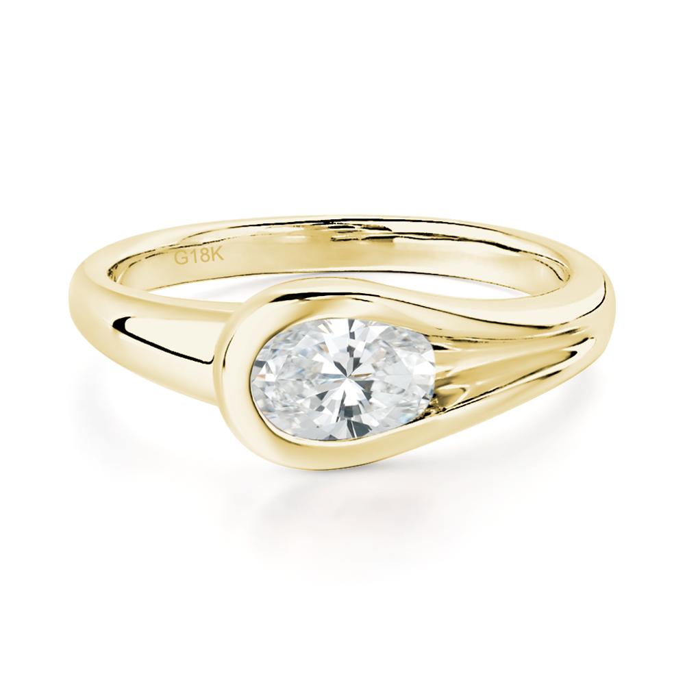 Diamond Streamline Ring - LUO Jewelry #metal_18k yellow gold