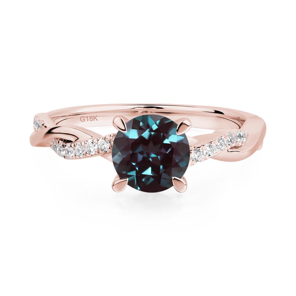 Alexandrite Twisted Engagement Ring - LUO Jewelry #metal_18k rose gold