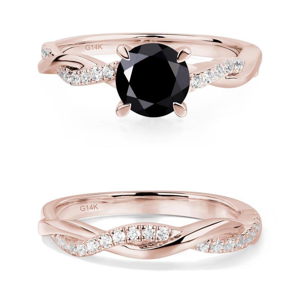 Black Spinel Twist Engagement Ring - LUO Jewelry #metal_xxxxx
