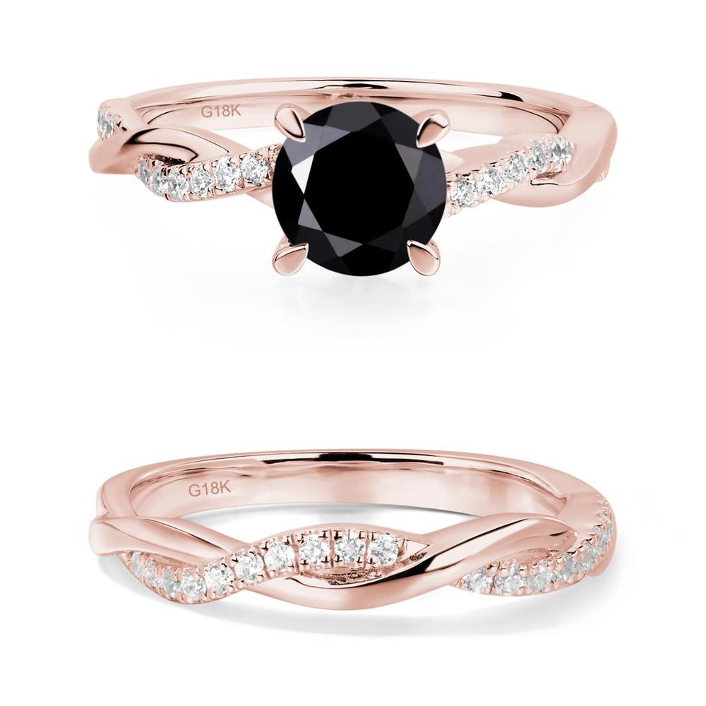 Black Spinel Twist Engagement Ring - LUO Jewelry #metal_xxxxx