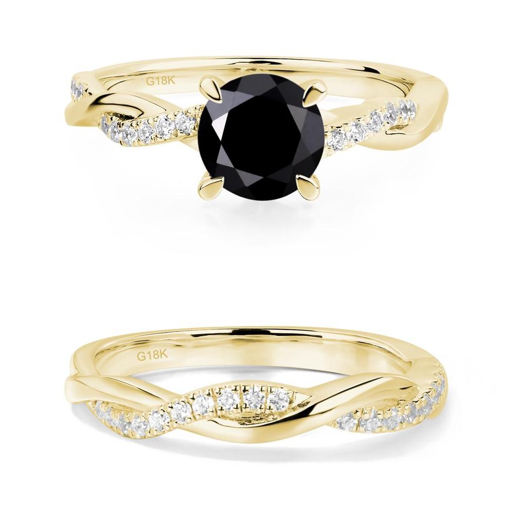 Black Spinel Twist Engagement Ring - LUO Jewelry #metal_xxxxx
