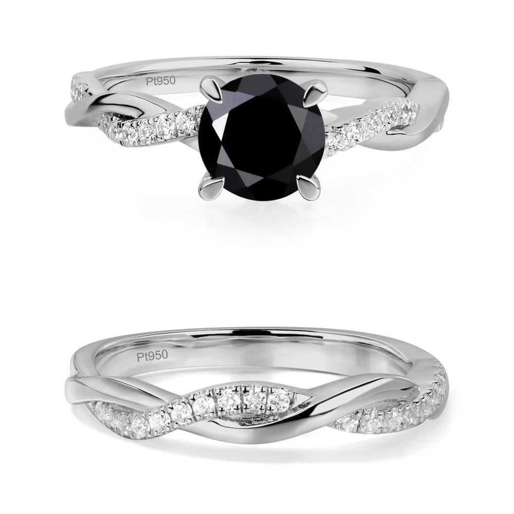 Black Spinel Twist Engagement Ring - LUO Jewelry #metal_xxxxx