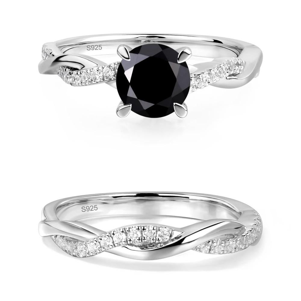 Black Spinel Twist Engagement Ring - LUO Jewelry #metal_xxxxx
