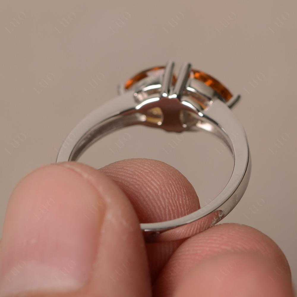 Trillion Cut Two Stone Citrine Ring - LUO Jewelry 