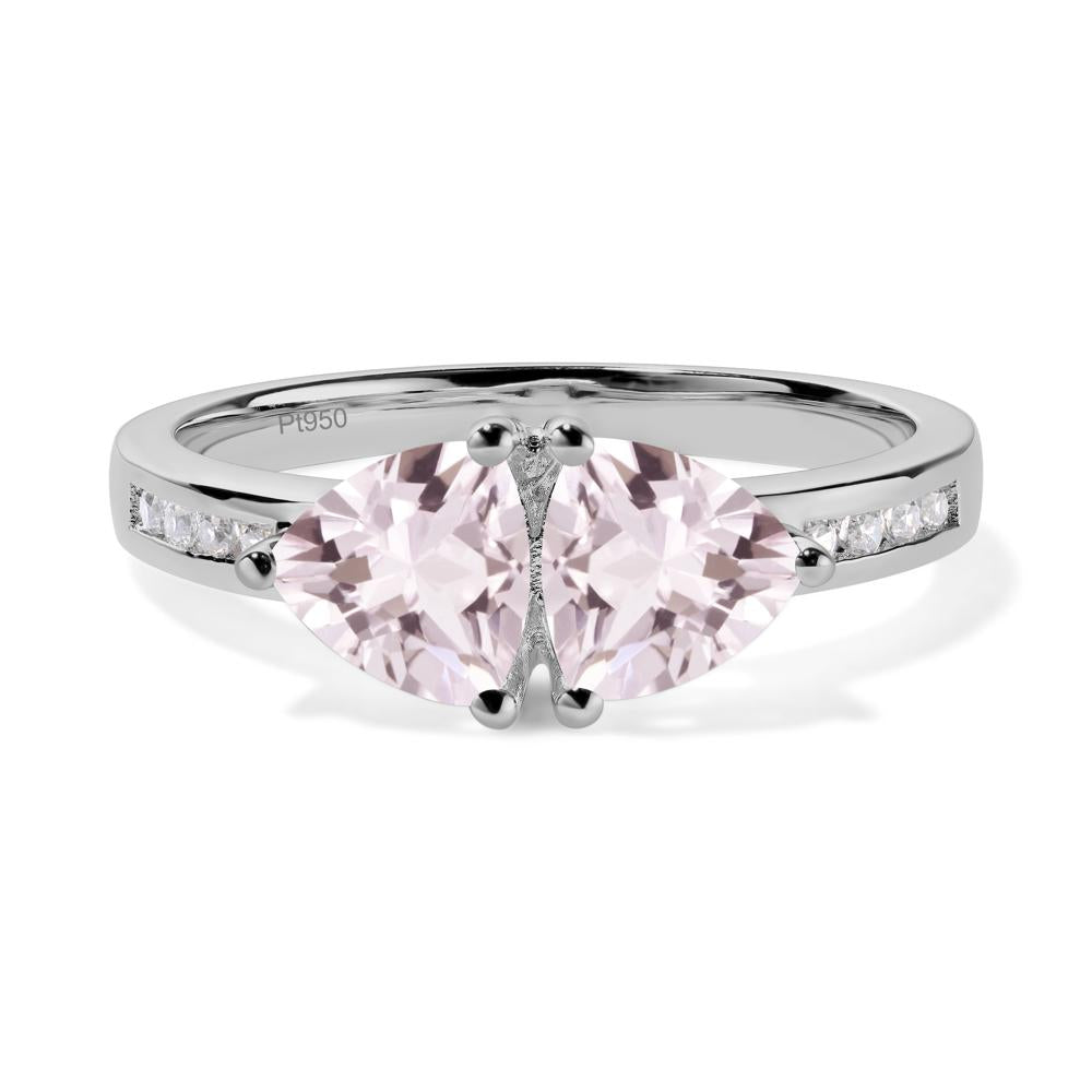 Trillion Cut Two Stone Morganite Ring - LUO Jewelry #metal_platinum