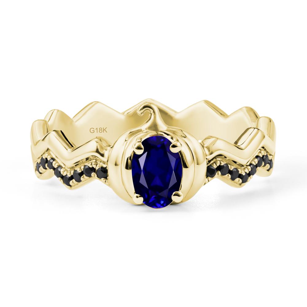 Halloween Pumpkin Sapphire and Black Spinel Ring - LUO Jewelry #metal_18k yellow gold
