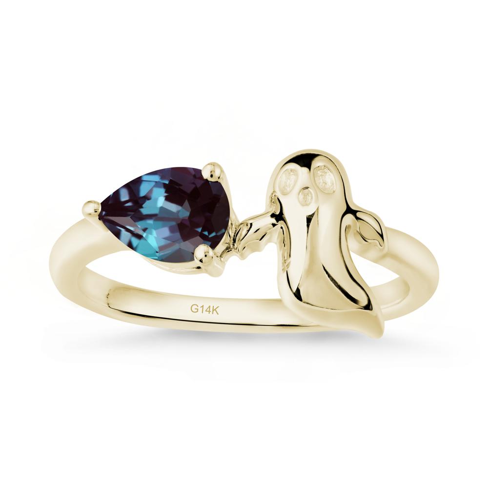 Halloween Ghost Alexandrite Ring - LUO Jewelry #metal_14k yellow gold
