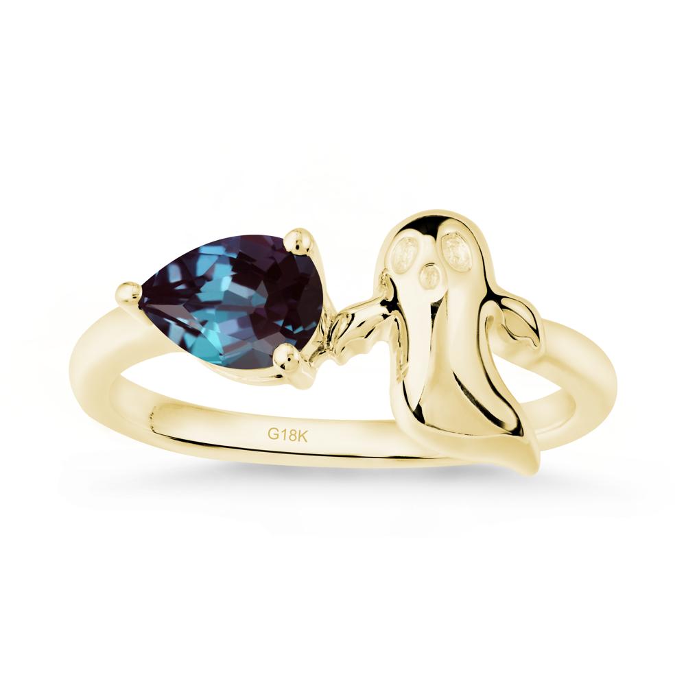 Halloween Ghost Alexandrite Ring - LUO Jewelry #metal_18k yellow gold