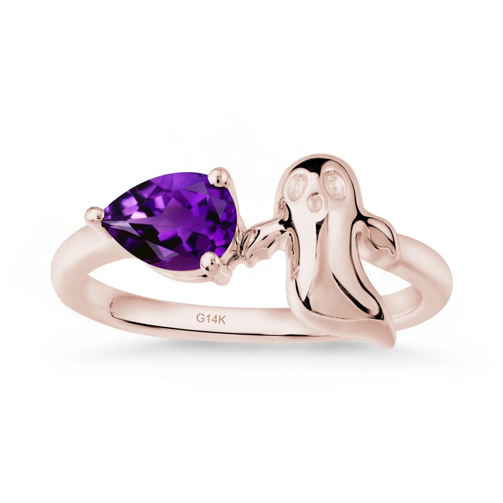 Gothic Ghost Amethyst Ring - LUO Jewelry #metal_14k rose gold