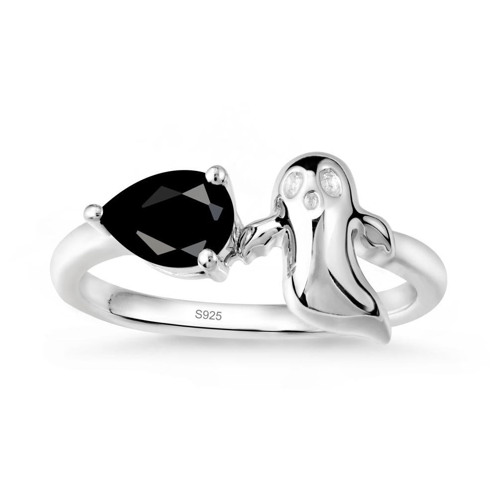 Gothic Ghost Black Spinel Ring - LUO Jewelry #metal_sterling silver