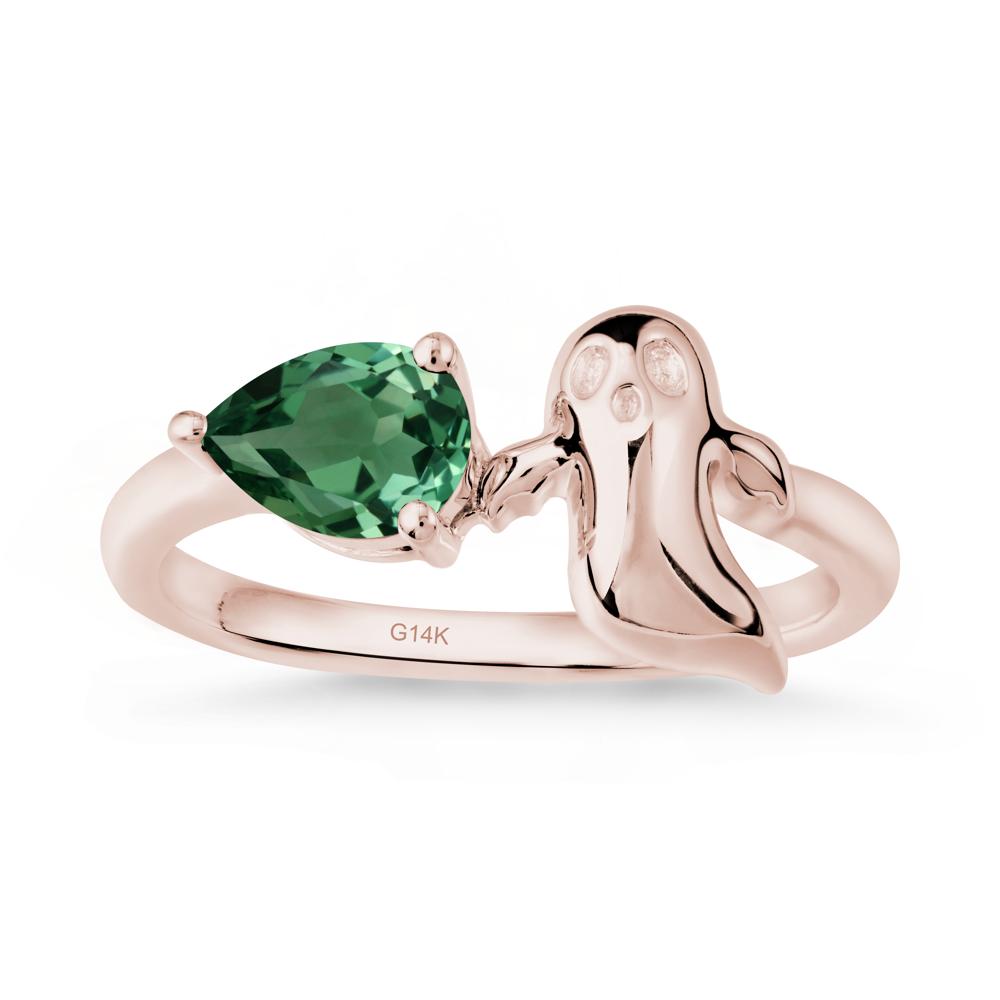 Gothic Ghost Green Sapphire Ring - LUO Jewelry #metal_14k rose gold