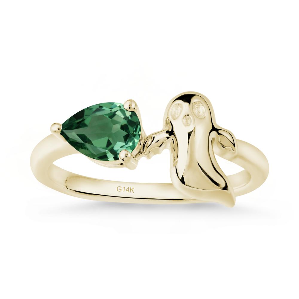 Gothic Ghost Green Sapphire Ring - LUO Jewelry #metal_14k yellow gold