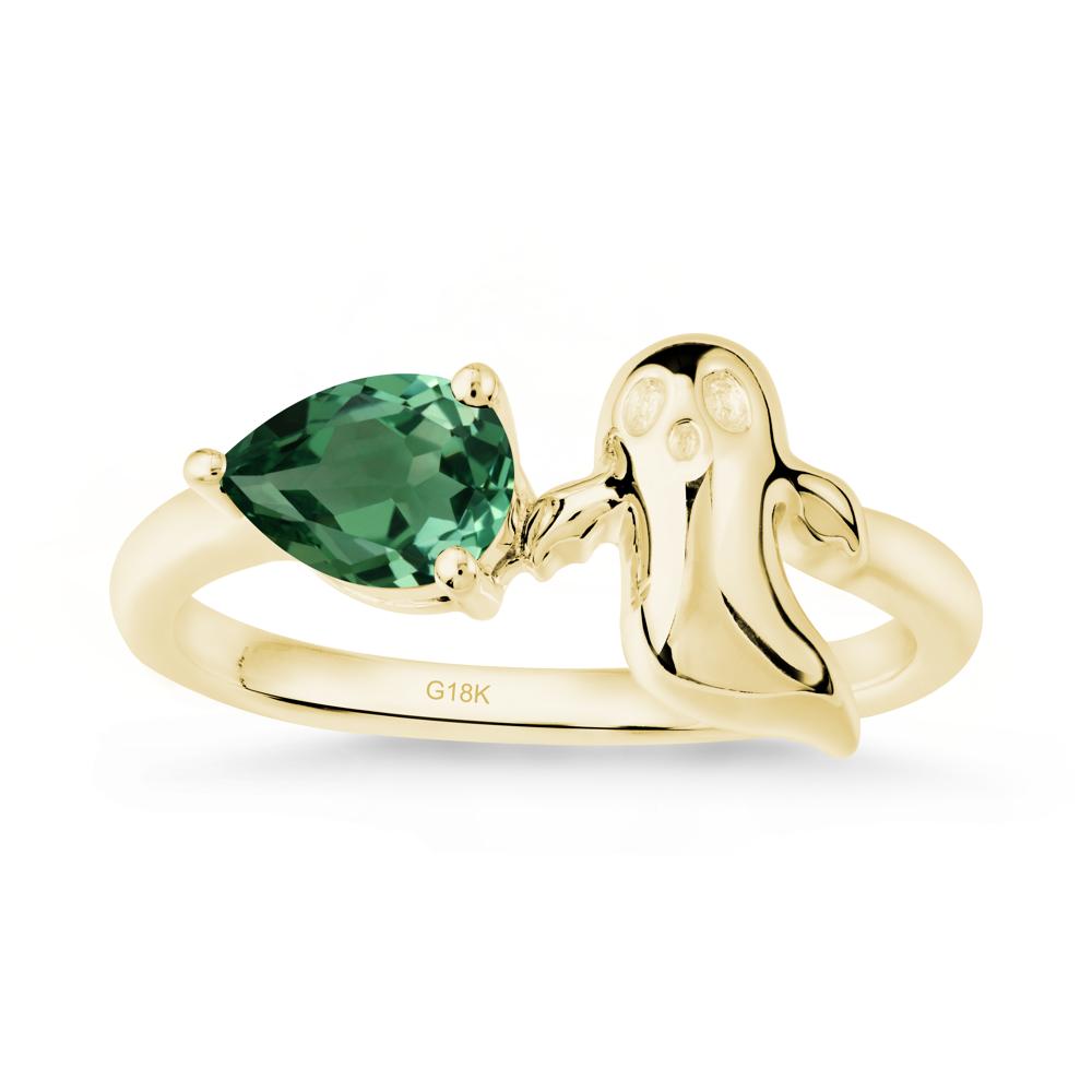 Gothic Ghost Green Sapphire Ring - LUO Jewelry #metal_18k yellow gold