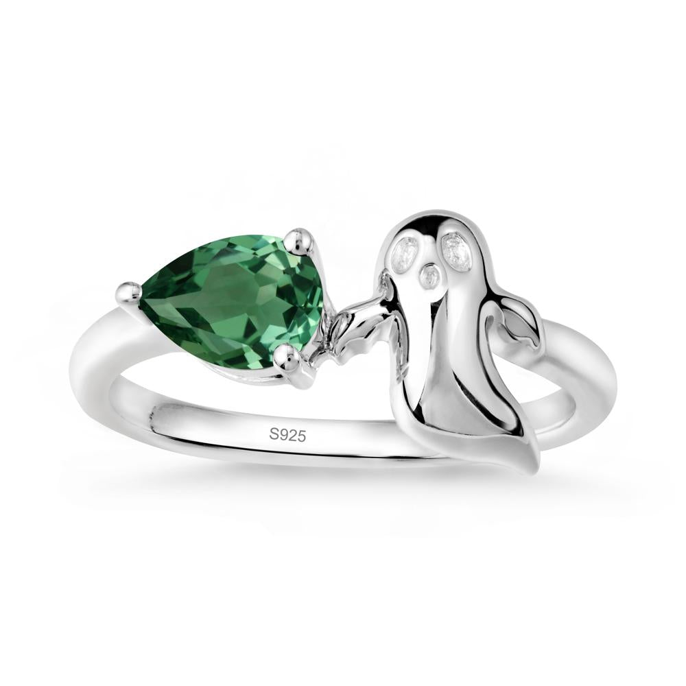Gothic Ghost Green Sapphire Ring - LUO Jewelry #metal_sterling silver