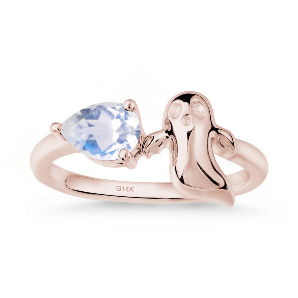Gothic Ghost Moonstone Ring - LUO Jewelry #metal_14k rose gold