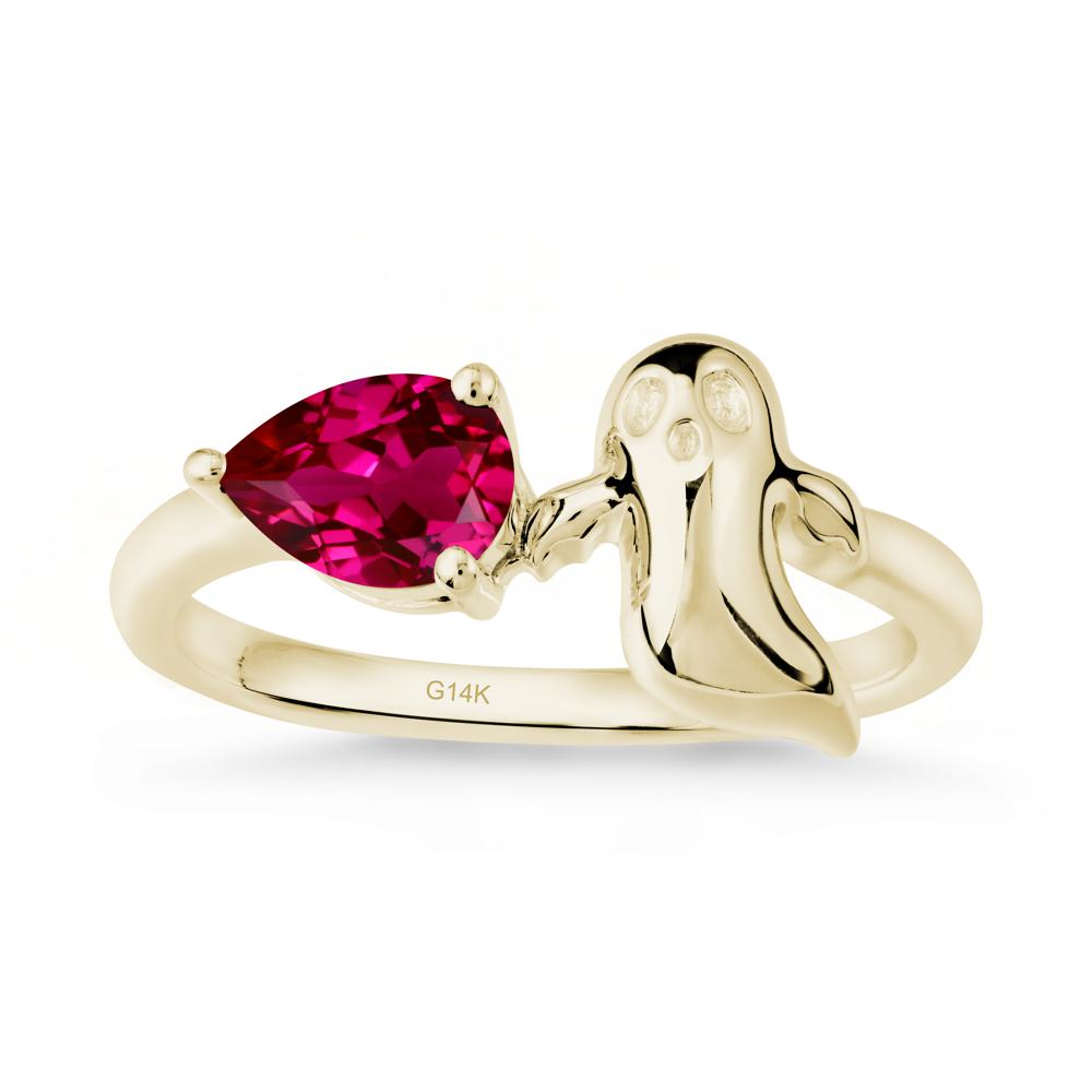 Gothic Ghost Ruby Ring - LUO Jewelry #metal_14k yellow gold