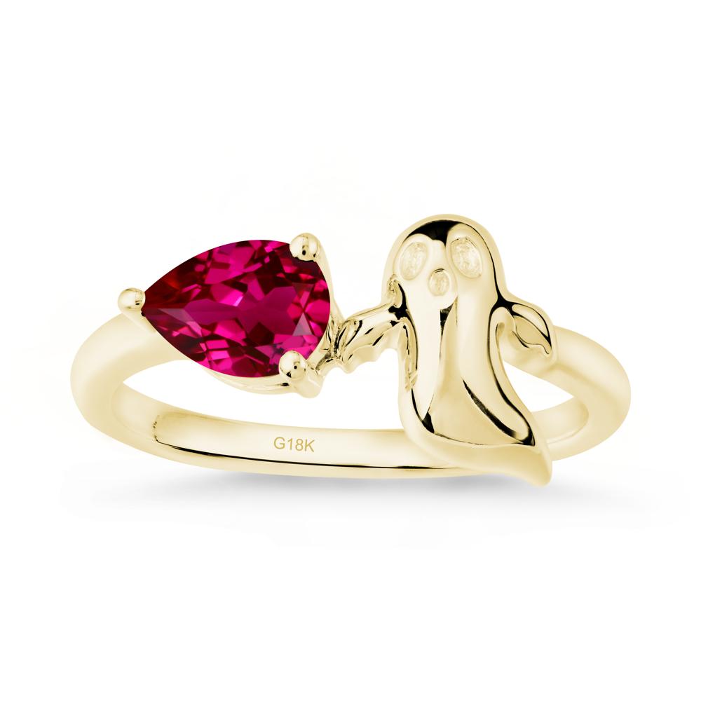 Gothic Ghost Ruby Ring - LUO Jewelry #metal_18k yellow gold