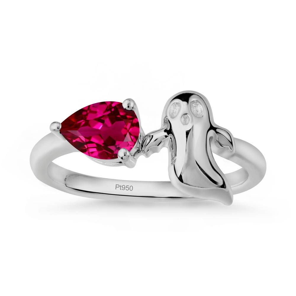 Gothic Ghost Ruby Ring - LUO Jewelry #metal_platinum