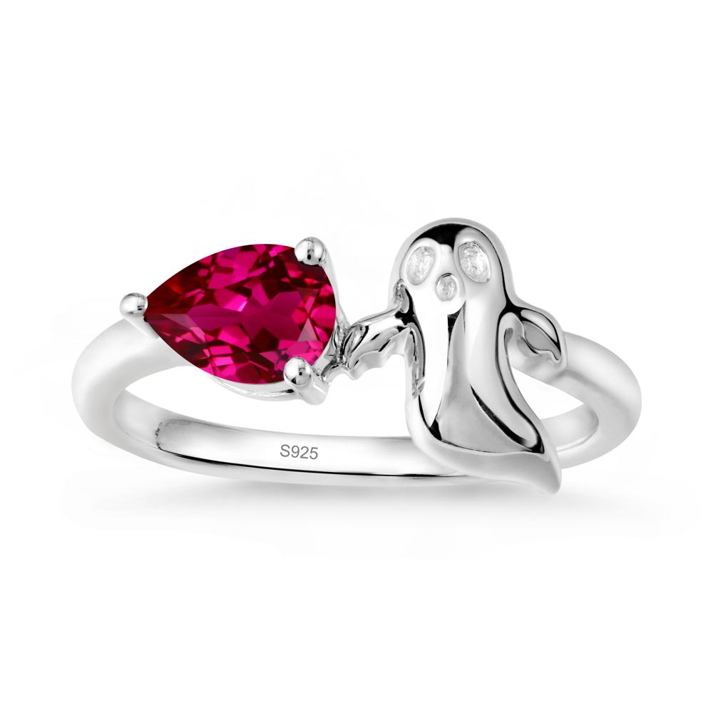 Gothic Ghost Ruby Ring - LUO Jewelry #metal_sterling silver